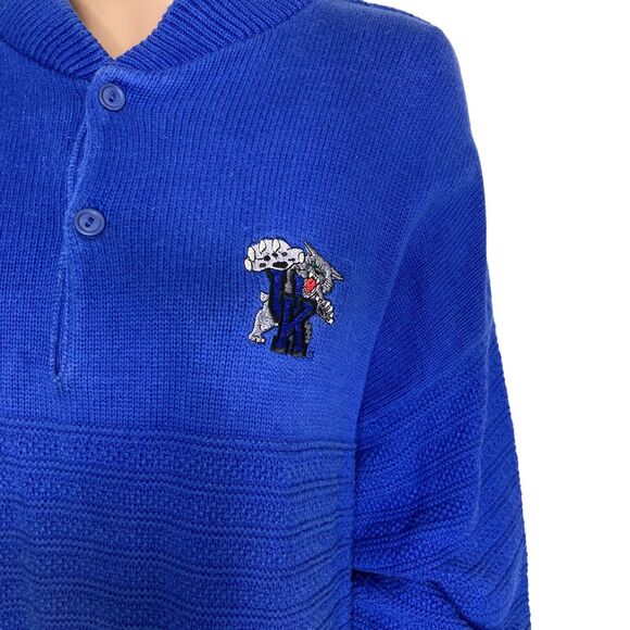 Vintage 80s University of Kentucky Sweater Mens Larg Wildcats Ncaa Football Blue - Picture 9 of 16
